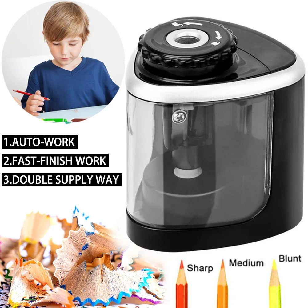 

Portable Electric Pencil Sharpeners Kids Blade Fast Sharpen For 6-8mm Pencils School Classroom Office Home Items Without Battery
