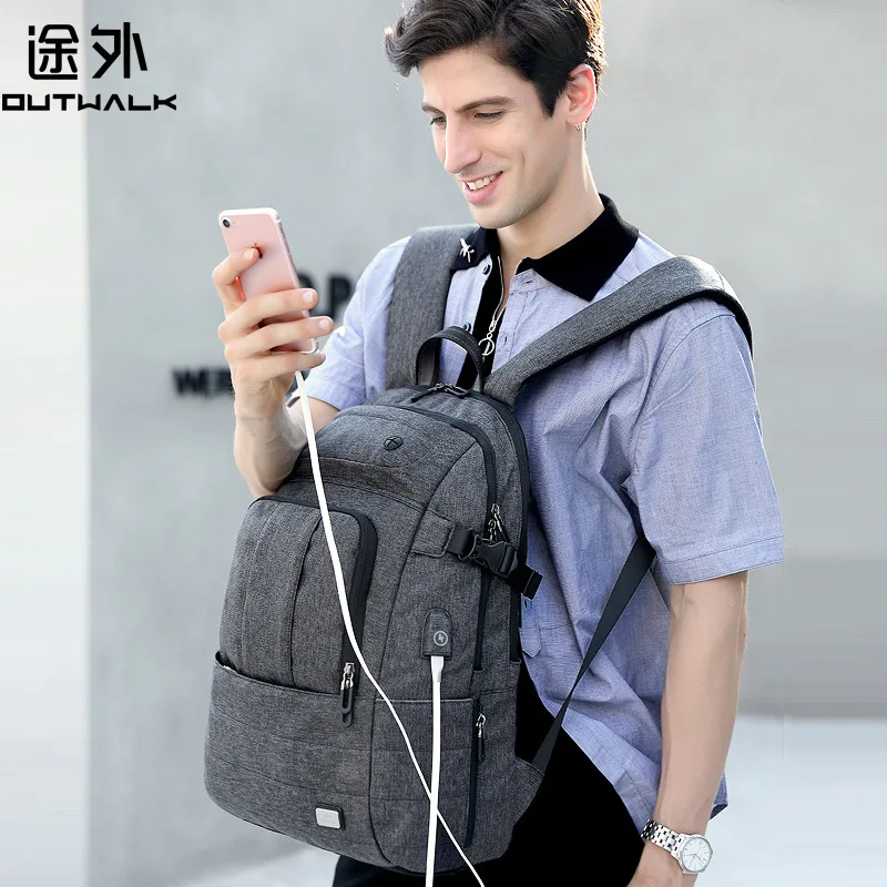 

Backpack Men's Multi-functional Casual Backpack Large Capacity USB Computer Backpack Korean Trend College Student School Bag