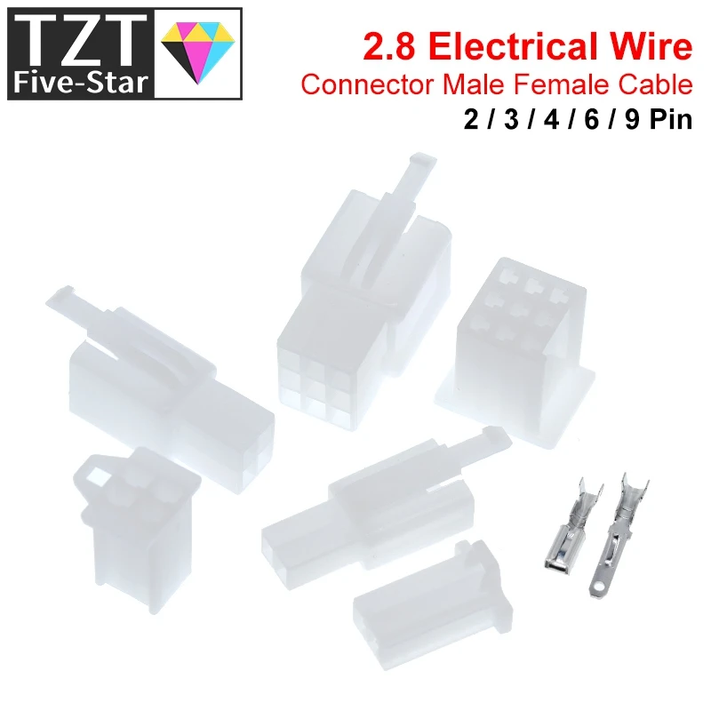 10set 2,8mm 2/3/4/6/9 Pin Automotive 2,8 Elektrische Draht Stecker Männlich Weiblich Terminal-Block Kabel Stecker Kits – Detail 2