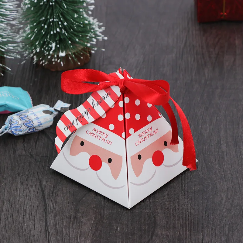 1PC Creative Christmas Candy Gift Box for New Year Home Party Favor Goodie Bags Cake Box Cookie Bags - Цвет: Santa Claus