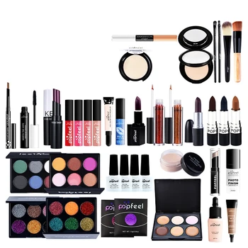 

feel KIT08 Makeup Set Matte Eyeshadow Lipgloss Lipstick Makeup Brushes Eyebrow Concealer with Makeup Bag