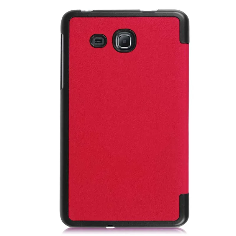 Ультратонкий чехол 3-папка Folio Stand PU кожаный магнитный чехол для Samsung Galaxy Tab A6 SM-T280 SM-T285 7," планшет - Цвет: Красный