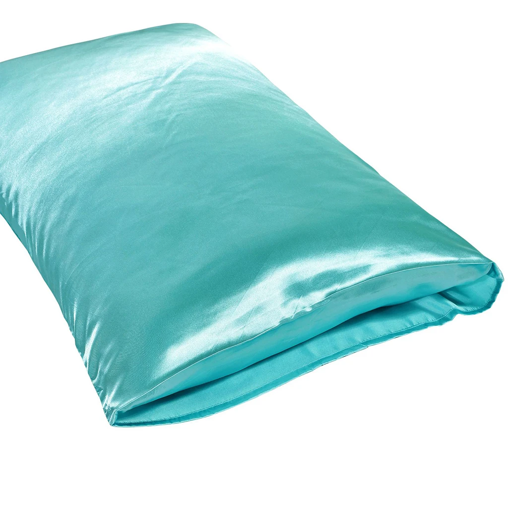 2 Pieces Solid Color Luxury Silky Bedding Pillowcases, Silk Pillows Case, US Size - Standard Twin/ Queen/ King