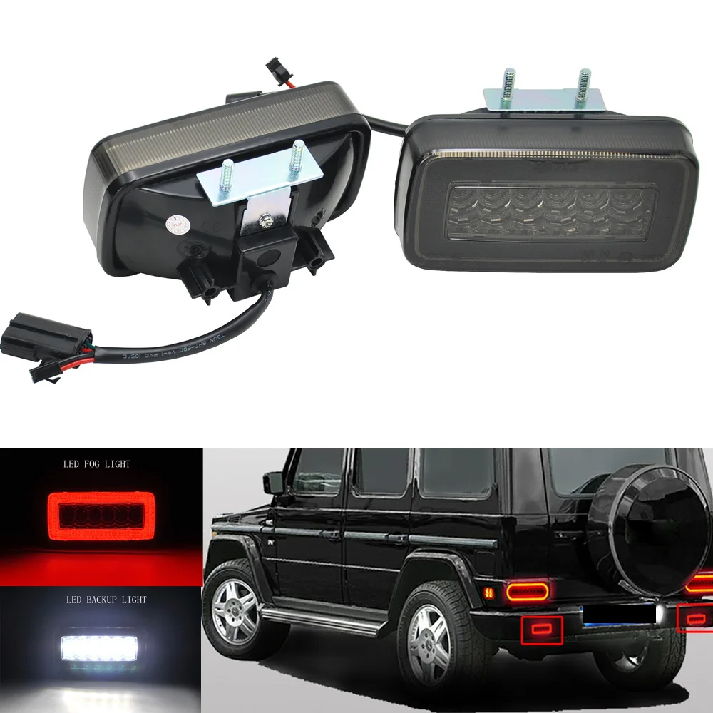  Red/Smoked G class w463 rear bumper LED liights for G wagon G350 G500 G63 G65 rear bumper led fog l - 4000420298529