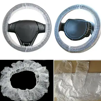 

100 Pcs Universally Vehicle Car Disposable Plastic Steering Wheel Protector Cover Waterproof For Car Interior Accessories