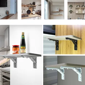 

Durable Table Wall Home Shelf Furniture Adjustable Bench DIY Folding Mounted 2PCS Bracket Support 8-20Inch Hardware Triangle