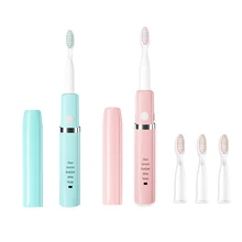 Портативная Ультразвуковая электрическая зубная щетка звуковая зубная щетка USB перезаряжаемая отбеливание зубов с 3 сменными щеточными головками