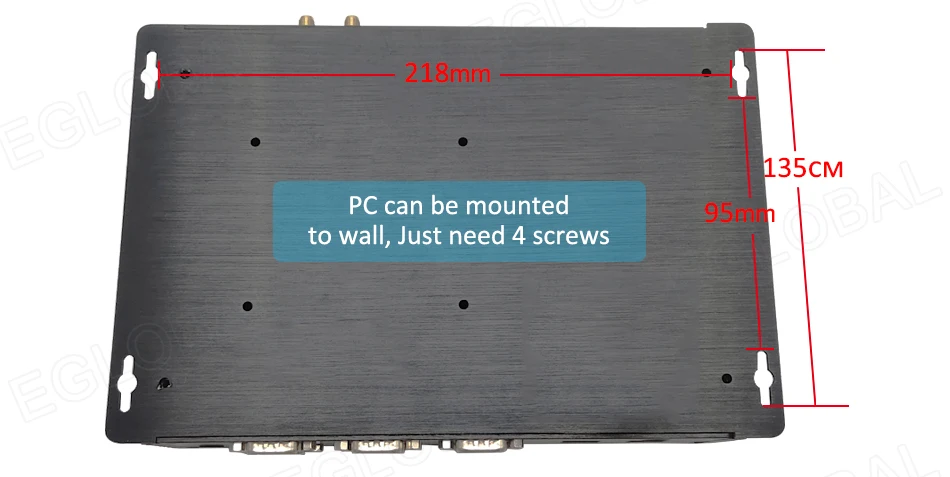 Elevate Your Operations with the Eglobal Industrial Fanless Mini PC - 6 COM, 2 LAN, Windows/Linux, Barebone System. Experience 7/24 Hours Working, 4 USB 2.0, 4 USB 3.0, and WIFI. Upgrade your industrial setup with this high-performance computing solution! Description Image.