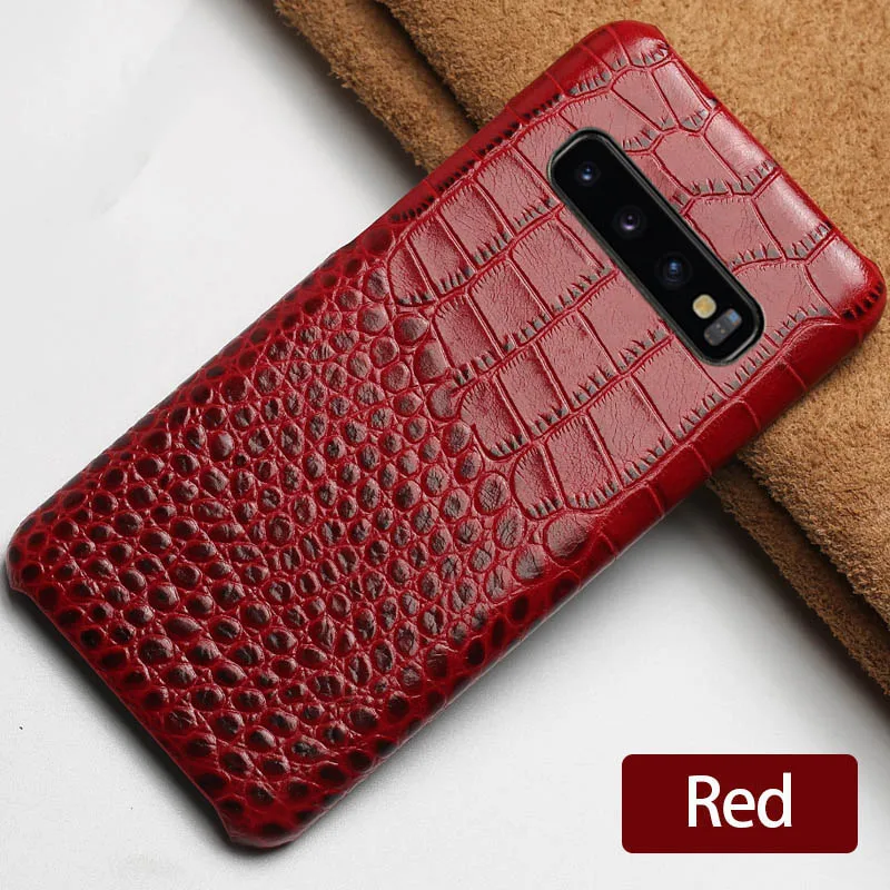 Red Кожаный чехол для телефона для samsung Galaxy A20 A30 A40 A50 A70 S6 S7 край S8 S9 S10 плюс Чехол для Note 8, 9, 10, плюс A5 A7 A8 J5 J6 - Цвет: Red