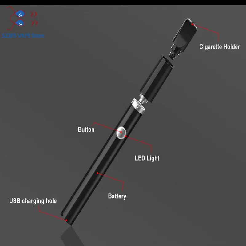 black Испаритель сухих трав 380 мАч батарея электронная сигарета TC маленький Vape травяной Vape ручка vs K1000 Plus ePipe 618 F30 gs toba 2 - Цвет: black