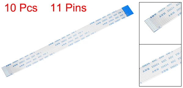 11 Pins Uxcell 10 шт. Гибкий плоский кабель 150 мм 1 мм шаг FPC FFC гибкий ленточный кабель для ЖК-телевизора автомобиля аудио dvd-плеер(тип B - Цвет: 11 Pins
