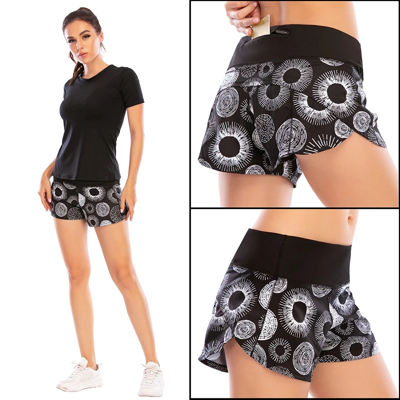 BLESSKISS 20Color Loose Sport Shorts Women Fit Training Gym Running Shorts For Ladies Printing Pocket Workout Yoga Shorts Wear