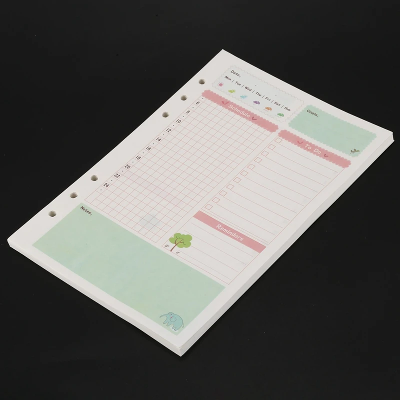 2Pcs A5 Cute Colorful Diary Refills Spiral Notebook Replace Color Core Loose Leaf Stationery Gift School Planner Ring Binder Pap