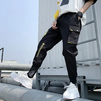 

Cargo Pants Men Plus Size Spring And Summer Hipster Overalls Mens Streetwear Trousers Baggy Casual Students Daily Bottoms Khaki