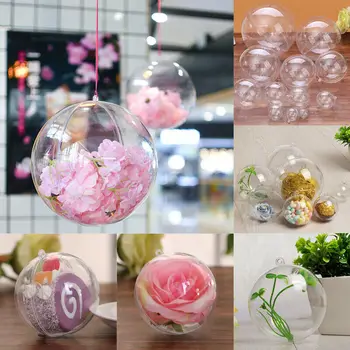 

2019 Newest Hot Empty Clear Plastic Christmas Balls Baubles Sphere Fillable Xmas Tree Ornament