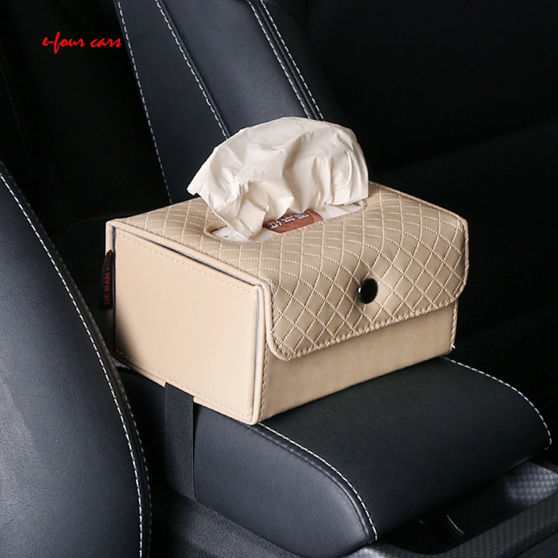 Hanging Cuboid Solid Tissue Box Dispenser Car Home Room Facial Napkin Box Cover9