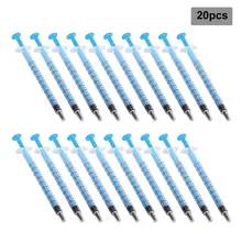 20 Pcs Kleine 1 Ml Plastic Hydrocultuur Analyseren Wegwerp Meten Nutrient Spuit Epoxyhars Spuit Met Cover Meten