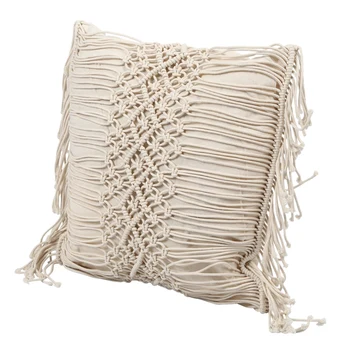 

Cotton Linen Macrame Hand-Woven Cotton Thread Pillow Covers Geometry Bohemia Cushion Covers Home Decor-C