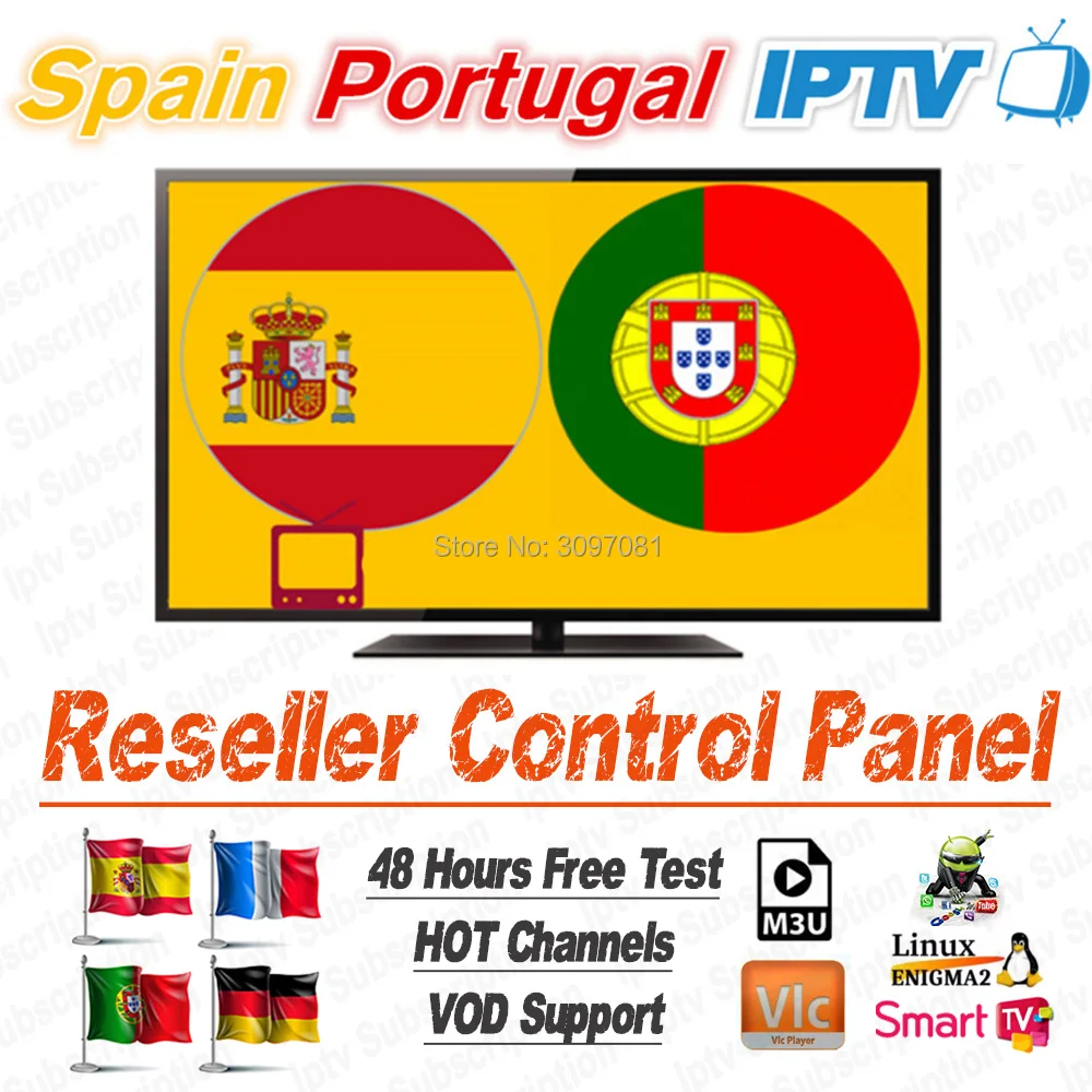 EuropeReseller панель IP tv Испания подписка IP tv Португалия M3U Германия, Франция великобританские арабские IP ТВ для Smart tv