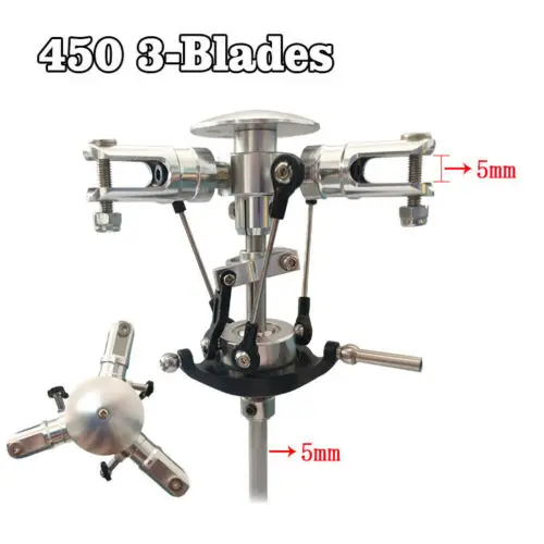 

RC 450 heli 3 Blades Metal Main Rotor Head for Align Trex 450 Helicopter