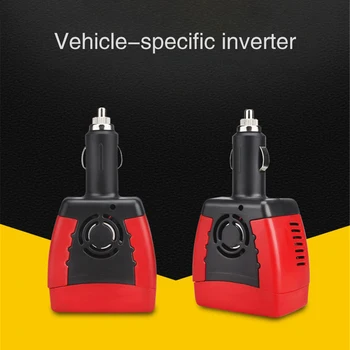 

Mini Car Charger Inverter 12V To 220V Converter 150W with GPS Positioning Tracker USB Port Square Wave Vehicle Power Inverter