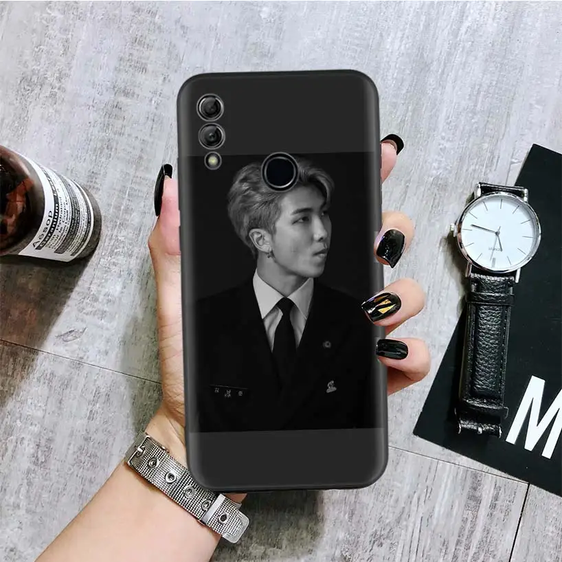 Рэп монстров RM Namjoon черная крышка чехол для телефона для huawei Y9 Y5 Y6 Y7 Honor 10 9 Lite 9X8X8 S 8A фотоаппаратов моментальной печати 7S 7A 10i 20i V20 Coque C