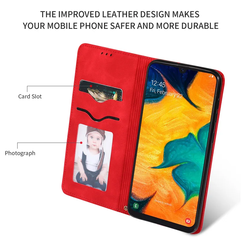 Чехол-книжка для samsung Galaxy A30 из искусственной кожи, чехол-книжка для samsung A30, чехол для телефона samsung Galaxy A30