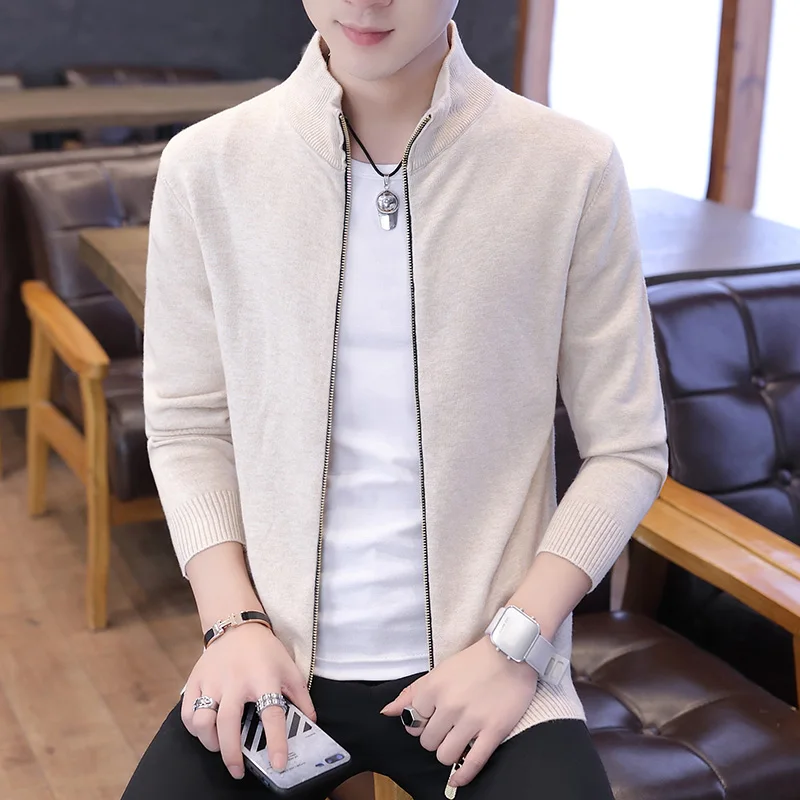 

Men's Sweater Solid Color Sweaters Knitwear Warm Sweatercoat Cardigans Men Clothing Male Jacket