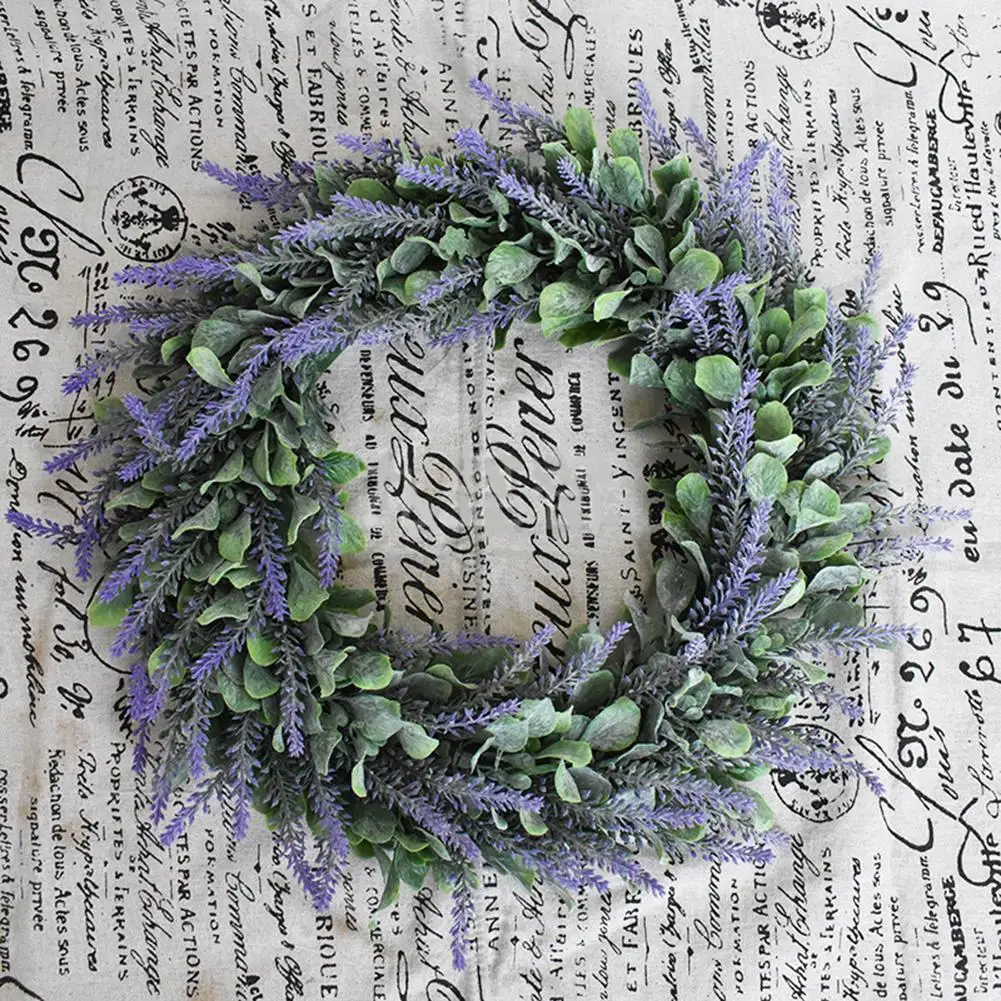 

Artificial Lavender Wreath Garland Showcase Decor Photography Prop Headwear