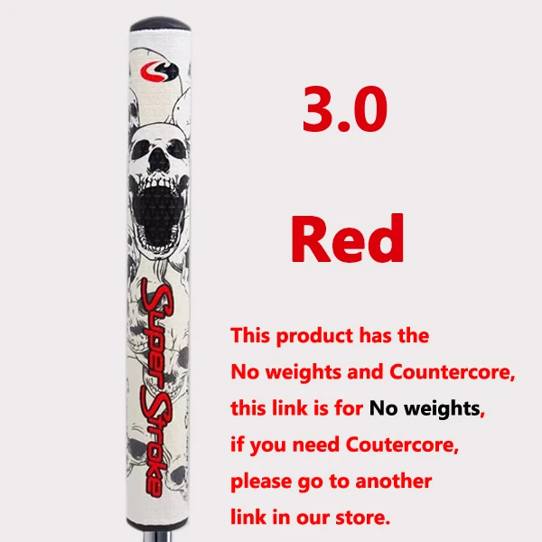 3.0 red No weights Новинка супер Стро* череп 4 цвета клюшки тонкий 2,0/3,0 ручка 10 штук клюшки для гольфа без веса - Цвет: 3.0 red No weights