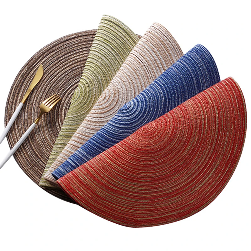 

1pcs Round 35cm Design Nordic Style Cotton Yarn Placemat Woven Tableware Mat Kitchen Accessories Western Placemat Coaster