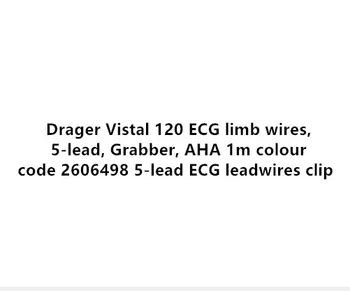 

Original&New Drager Vistal 120 ECG limb wires, 5-lead, Grabber, AHA 1m colour code 2606498 5-lead ECG leadwires clip