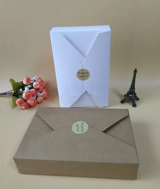 

20pcs/lot-19.5cmx12.5cmx4cm cookie packaging kraft paper box gift box packaging for bakery food envelope type