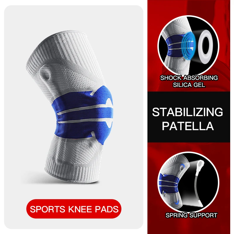 Silicone Full Knee Brace Strap Pat ella Medial Support Strong Meniscus Compression Protection Sport Pads Running Basket 1 Piece knee brace