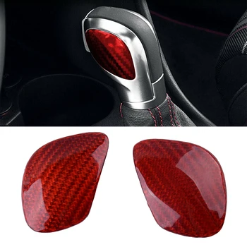 

2Pcs/Set Carbon Fiber Red Car Shift Knob Badge Emblem fit for Volkswagen VW Polo Golf Tiguan CC Lamando Bora