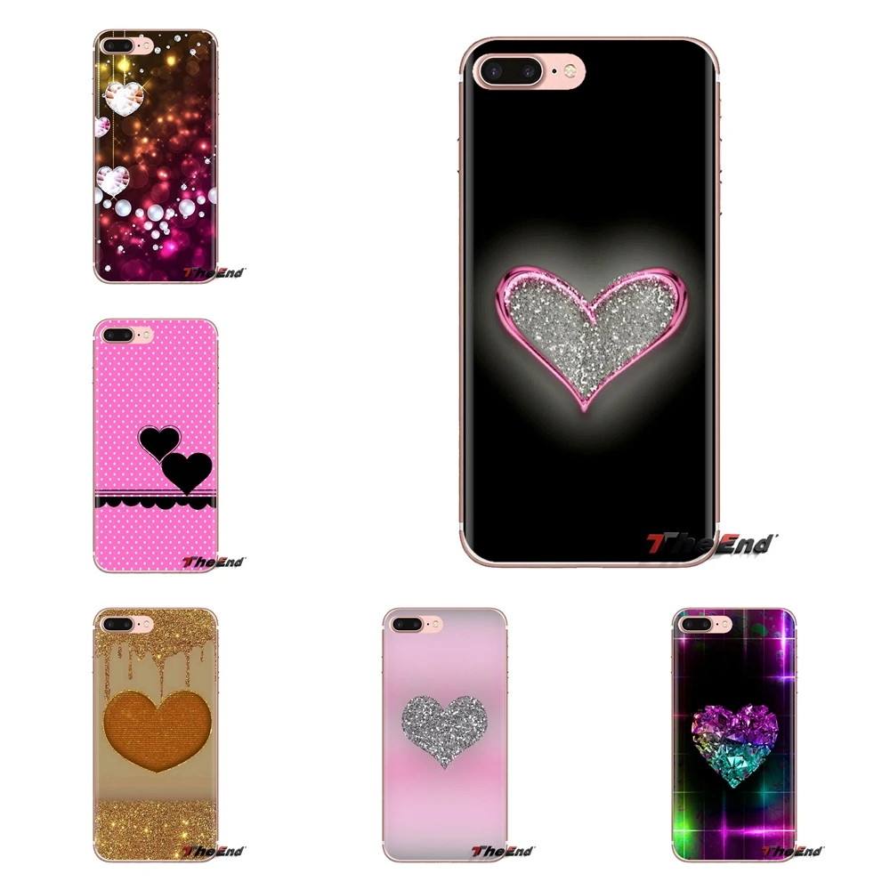 

For Xiaomi Mi6 Mi 6 A1 Max Mix 2 5X 6X Redmi Note 5 5A 4X 4A A4 4 3 Plus Pro Silicone Phone Case Cover love Golden Heart Glitter