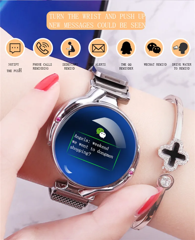 Модные женские Смарт-часы Z38 для девочек, водонепроницаемый смарт-браслет, мониторинг сердечного ритма, шагомер, браслет для подружки, подарок