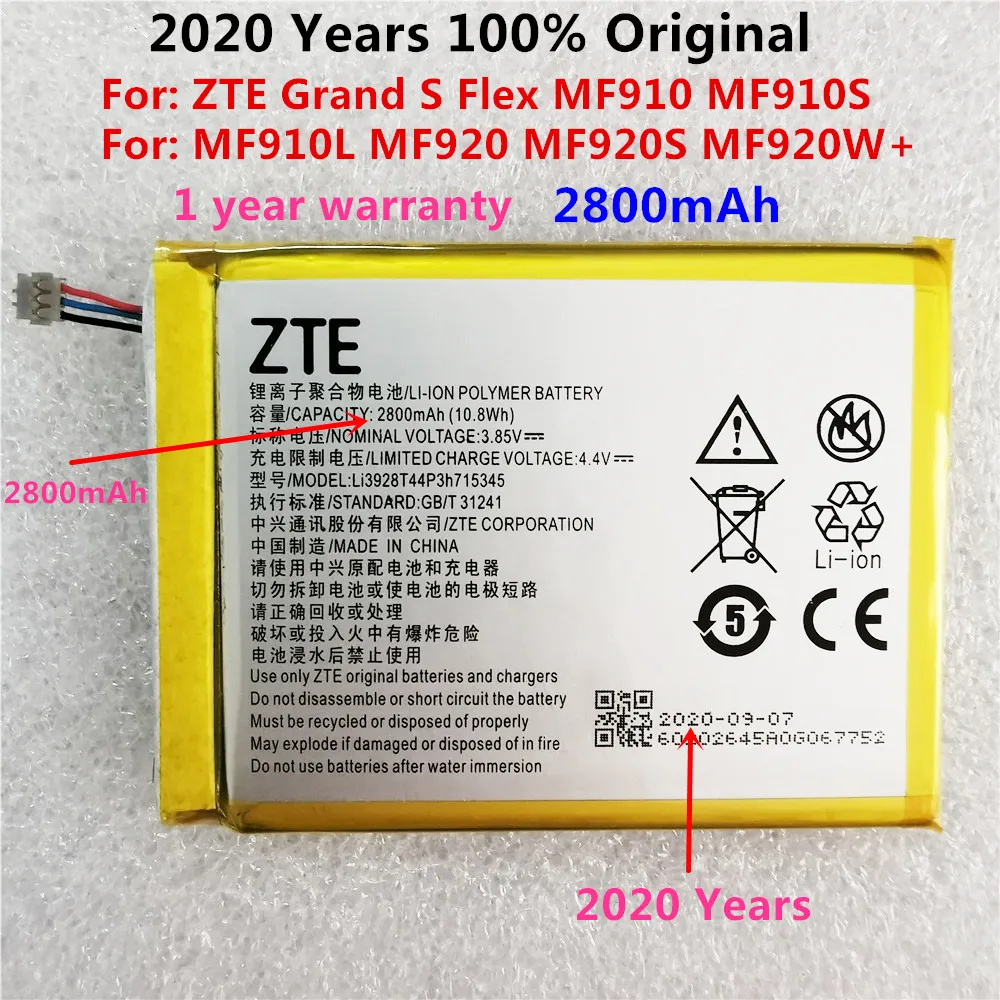 Оригинальный аккумулятор 2800 мАч LI3820T43P3h715345 для ZTE Grand S Flex/для MF910 MF910S MF910L MF920 MF920S MF920W