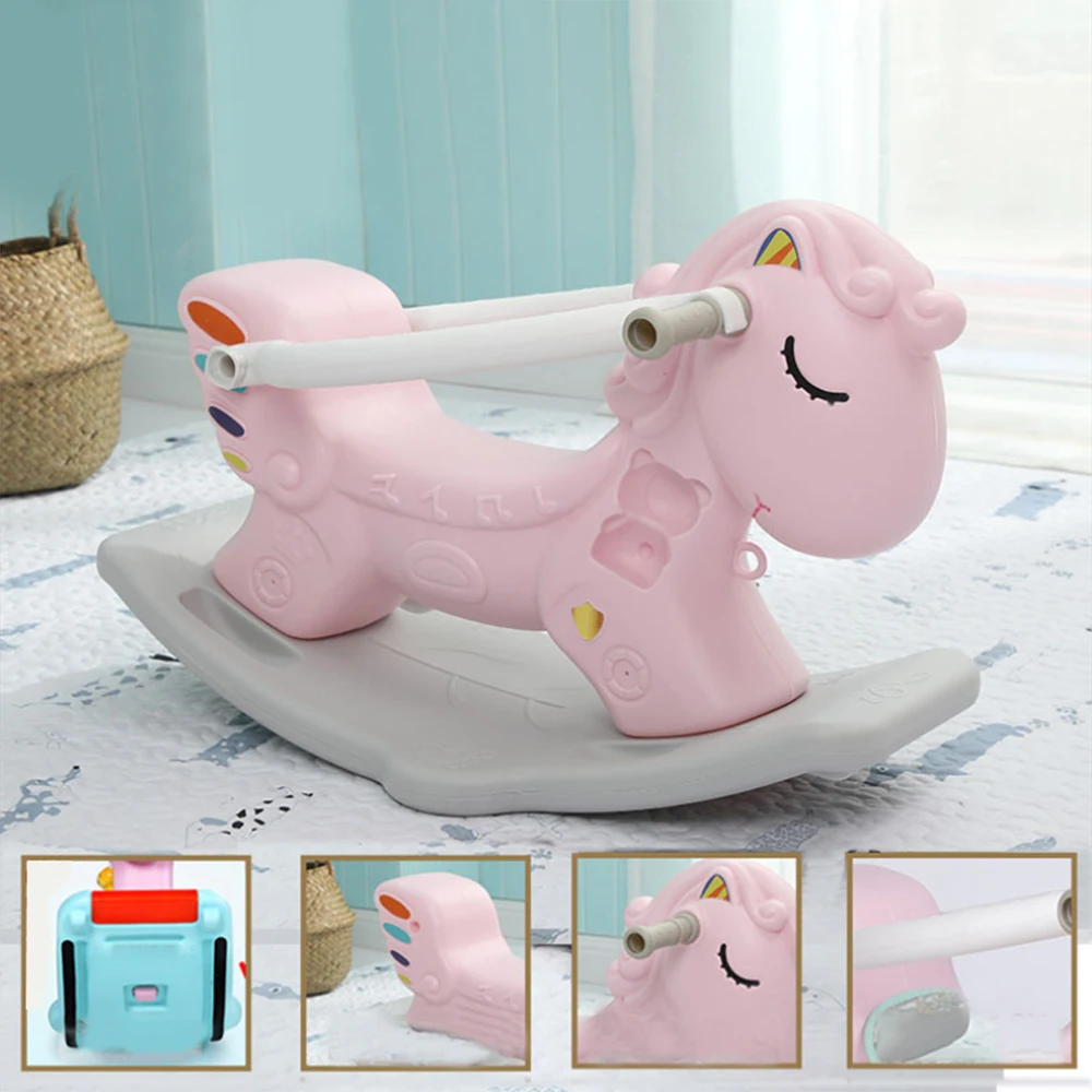 

High Quality Rocking Horse With Animal Sound Music Story Telling Early Educational Toys For Children Boy And Girls Easy-grip