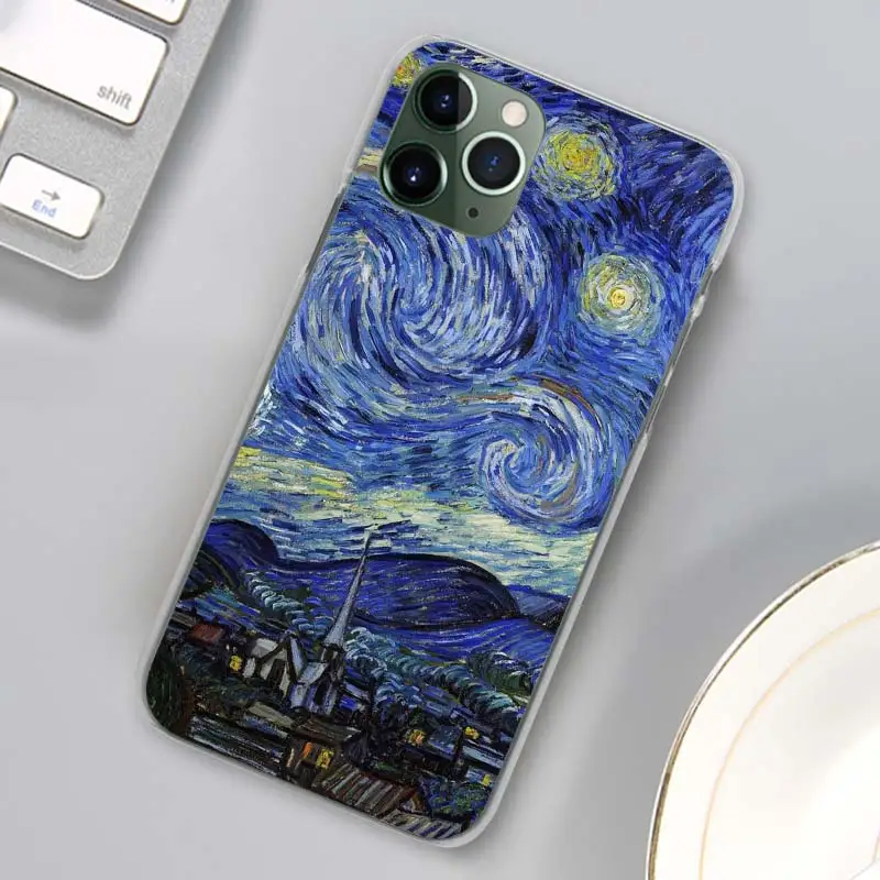 iphone 12 pro max leather case paintings Starry Night Van Gogh Phone Case for iPhone 12 Mini 11 13 Pro Max X XR XS MAX for iPhone 6 6s 7 8 Plus 5 5S SE Cover iphone 12 pro max leather case