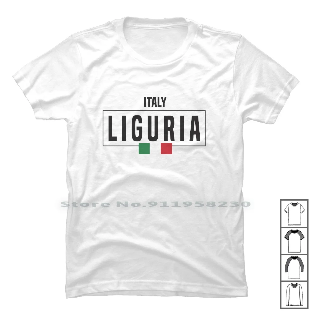 Liguria Футболка 100% хлопок Италия гордость Любовь Флаг Карта Lia Love | Мужская одежда