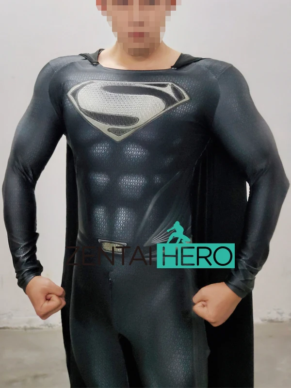 

New Arrival 2022 Film Henry Black Superhero Cosplay Costume 3D Printed Bodysuit Zentai Catsuit with Cape