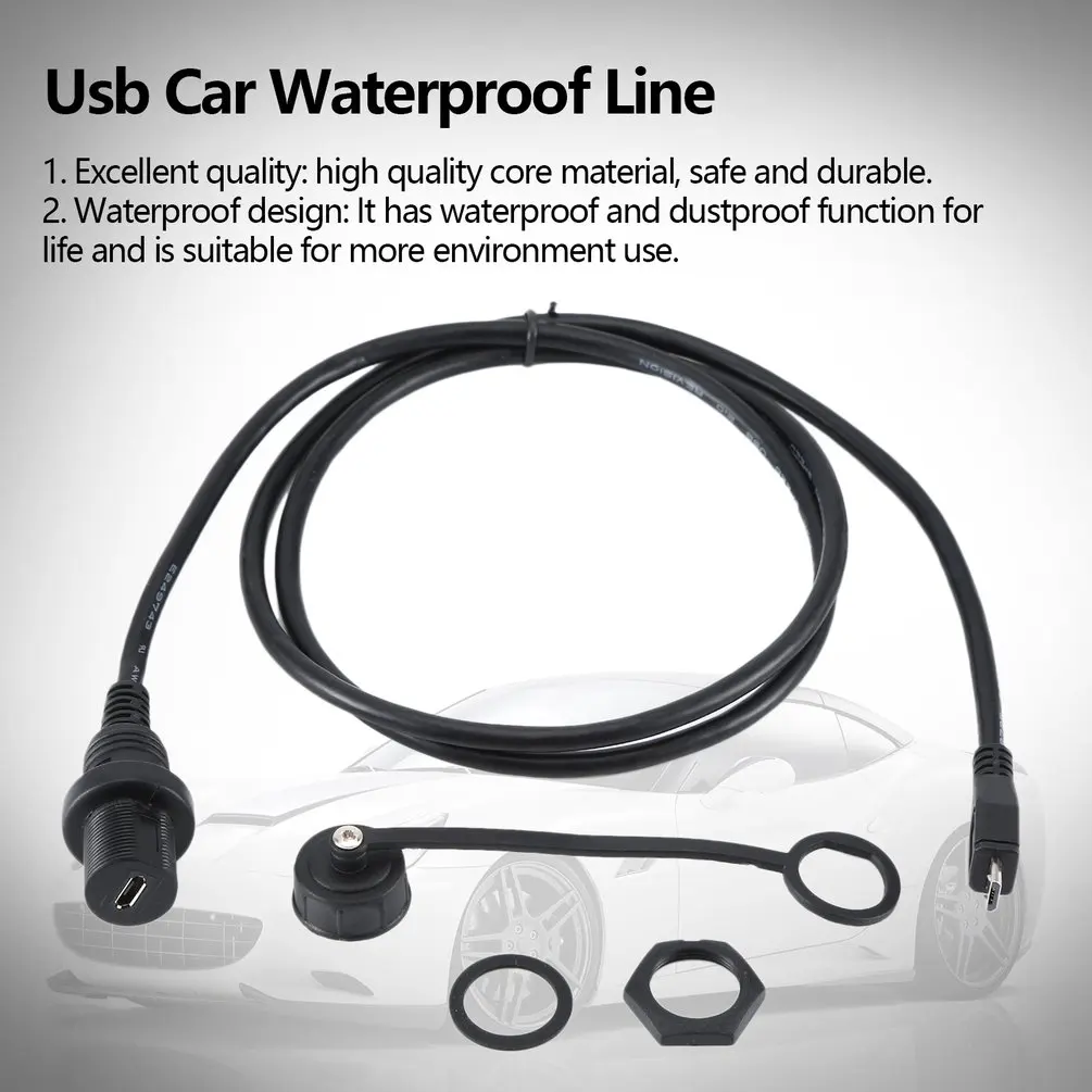 Микро Usb мужчин и женщин маленькая голова Водонепроницаемая линия приборная панель линия Usb автомобильная Водонепроницаемая линия панель Водонепроницаемая линия
