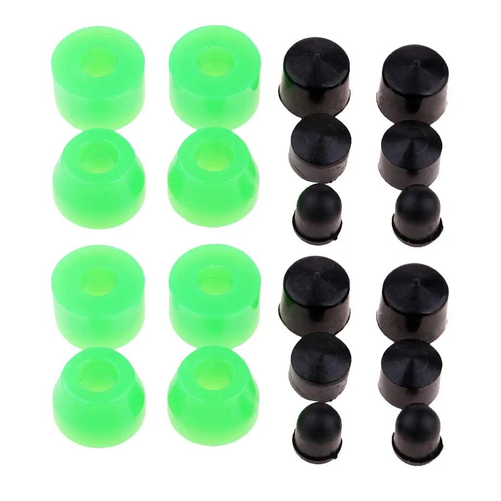 Skateboard Longboard Truck Replacement Bushings & Pivot Cups Set - 20 Pack (for 4 Trucks), Shockproof