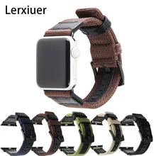 Холщовый кожаный ремешок для apple watch 4, 5, 44 мм, 40 мм, ремешок iwatch 38 мм, 42 мм, нейлоновый спортивный ремешок для apple watch 4, 3, 2, аксессуары для браслетов