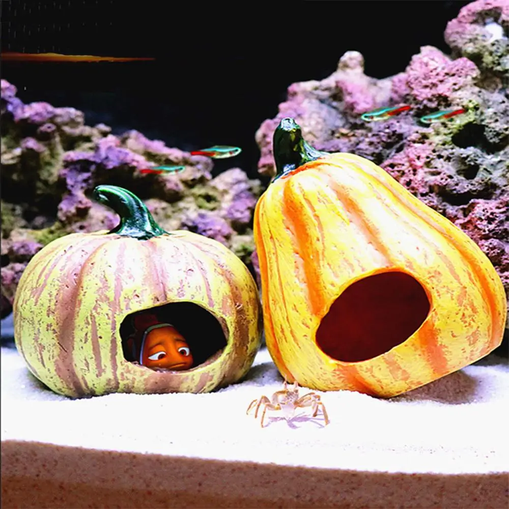 Аквариумные украшения полимерный домик с тыквой украшение для аквариума рыбок