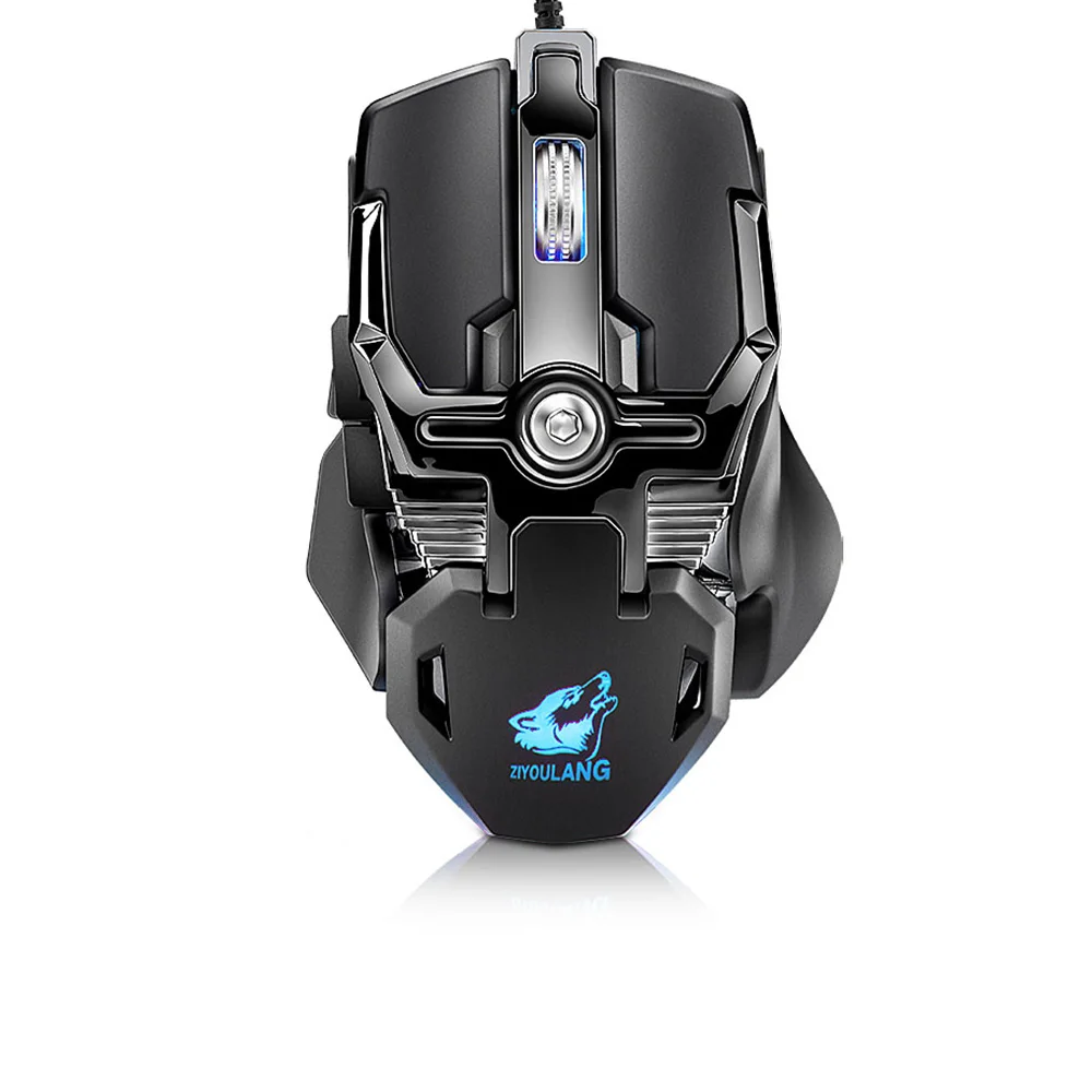 Black Классная игровая мышь 8D 4600 dpi, регулируемая Проводная оптическая светодиодный мышь для компьютера, USB кабель, бесшумная мышь для ноутбука, ПК для ноутбука - Цвет: Black