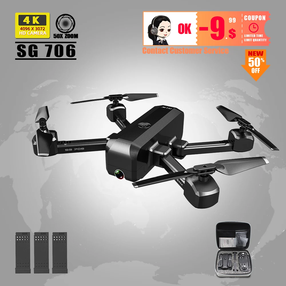 $34.43 Drone RC 4K Dron with Camera profissional Quadcopter toys dron selfie helicopter for kids adults ju