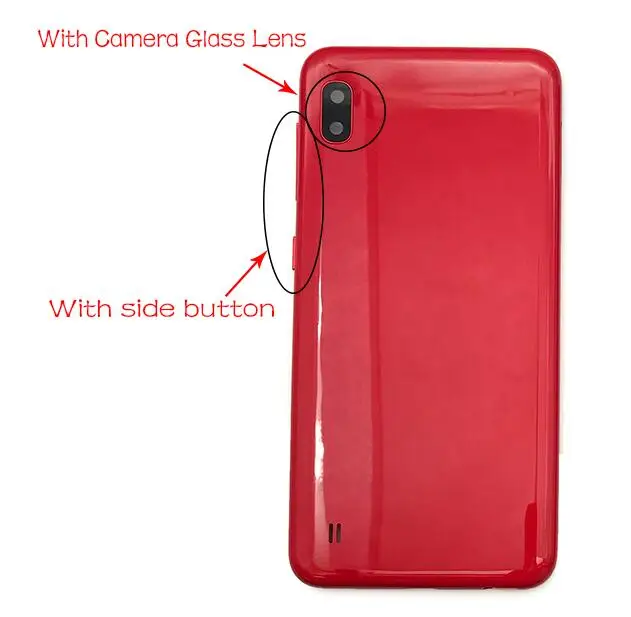 Back Cover Red Для samsung A10 A105F задняя крышка чехол батарея задний корпус передний корпус с объективом камеры - Цвет: Back Cover Red