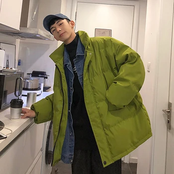 

2019 Autumn And Winter Korean Version Of Lazy Loose European And American Casual Denim Fake Two Cotton Clothes
